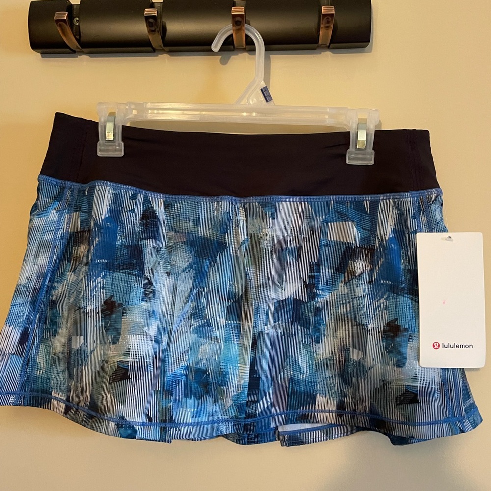 lululemon athletica Blue Pleated Pace Rival Skort   BNWT. Sz 8